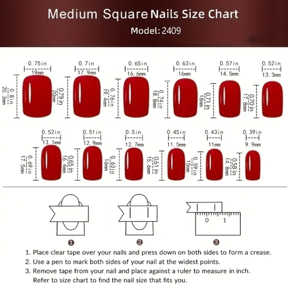 24 Pieces Fake Press On Nails - Picture 3 of 7
